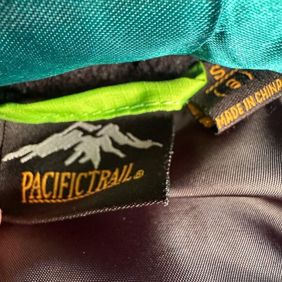 Pacific Trail Boys Hooded Puffer Jacket Black & Green Size S 8 Insulated Warm Co - Picture 2 of 10